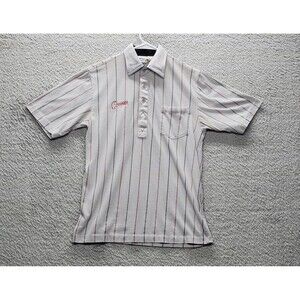 vintage 70s 80s sunrise Hammer embroidered Employee polo shirt Size Small